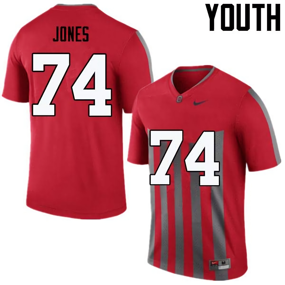 Jamarco Jones Ohio State Buckeyes Youth NCAA #74 Nike Throwback Red College Stitched Football Jersey QJT2556VS